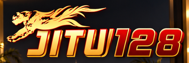 Logo JITU128, naga emas dan tulisan merah